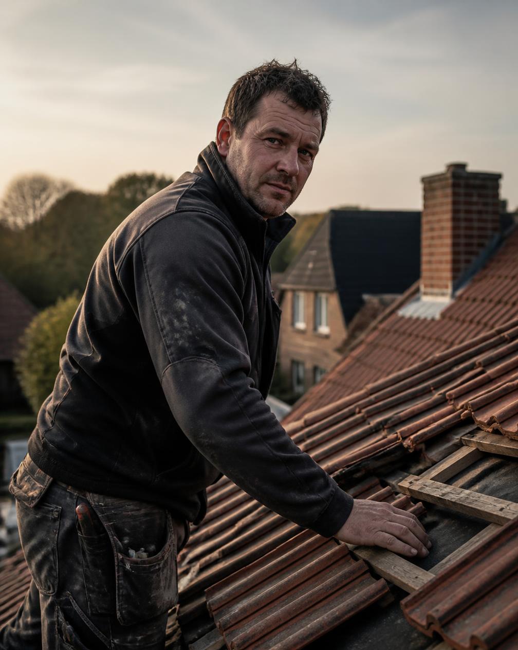 Aannemer aan het werk op een werf
